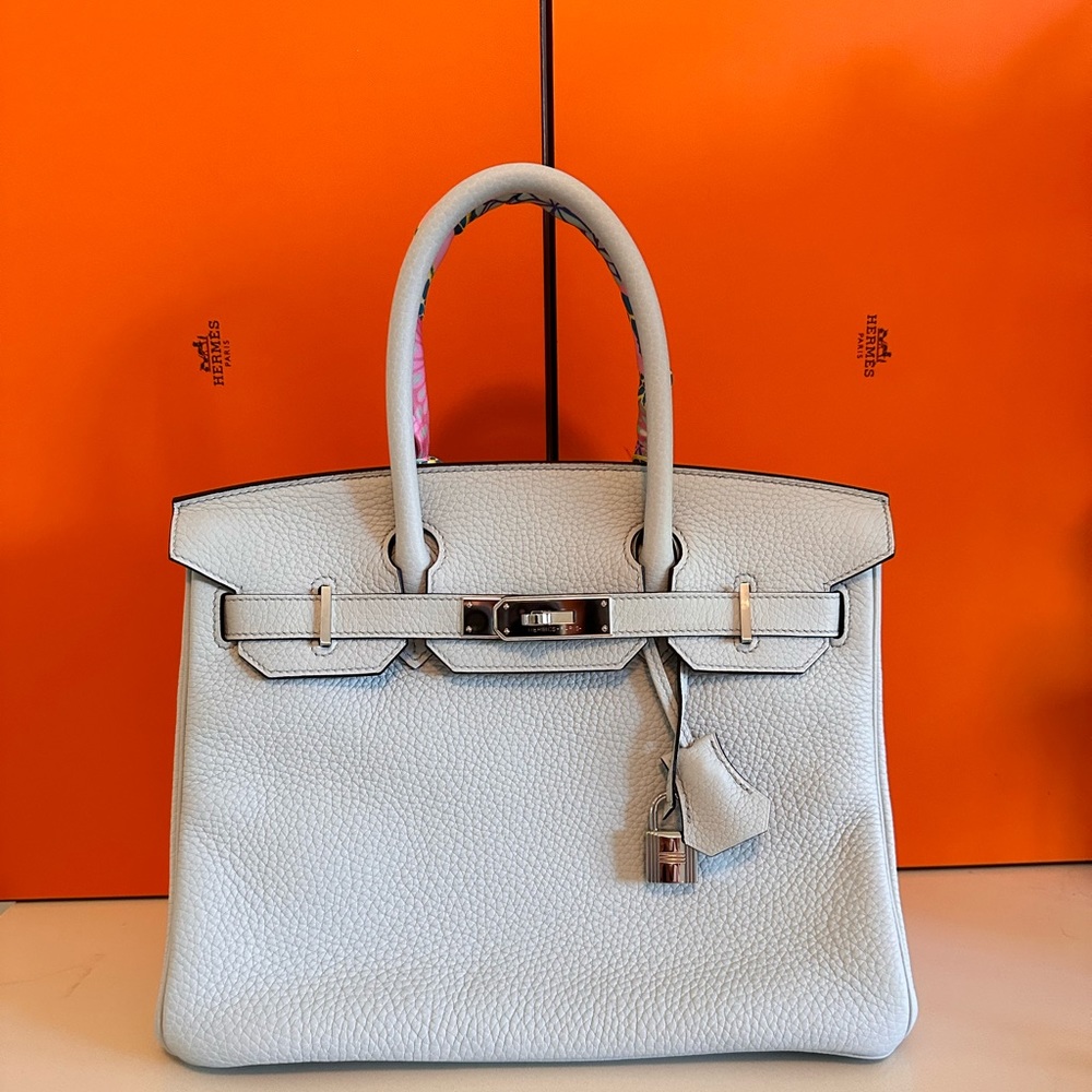 🎊HERMES Birkin 30 Bleu Pale